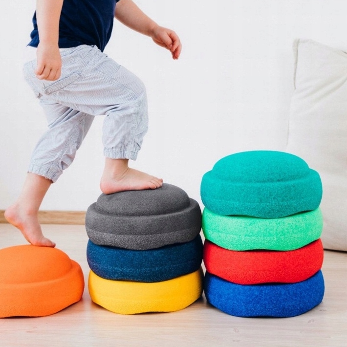 Zestaw 6 Krążków Kamieni Sensorycznych do Zabaw Ruchowych Nauka Równowagi