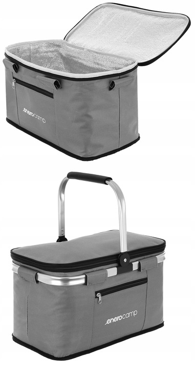 Torba termiczna NA PLAŻĘ PIKNIK składana konstrukcja KOSZYK 24L z rączką