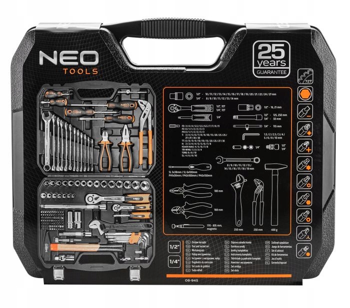 ZESTAW NARZĘDZI 143SZT. 08-945 NEO TOOLS