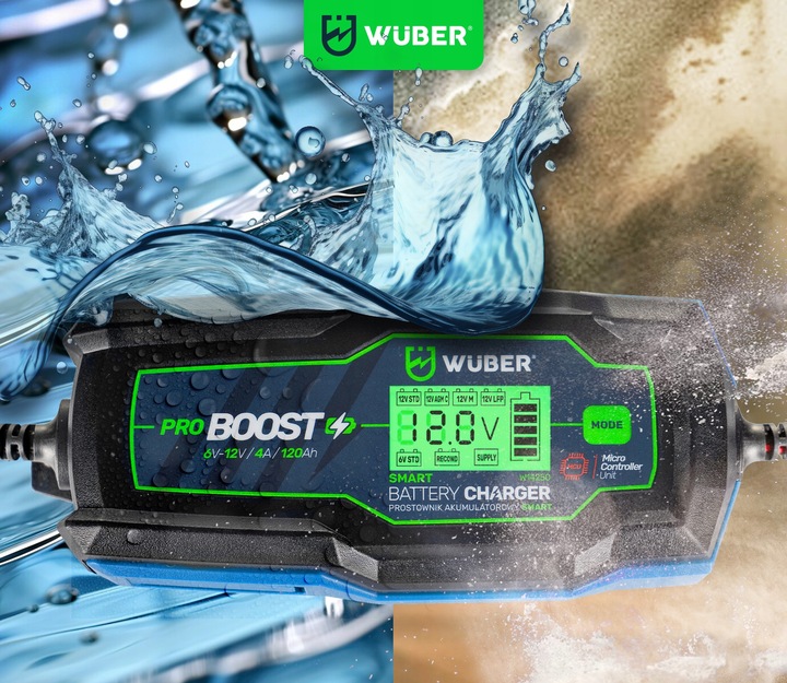 ŁADOWARKA PROSTOWNIK AKUMULATORA MIKROPROCESOROWY 6/12V 1.2-120Ah AGM ŻEL