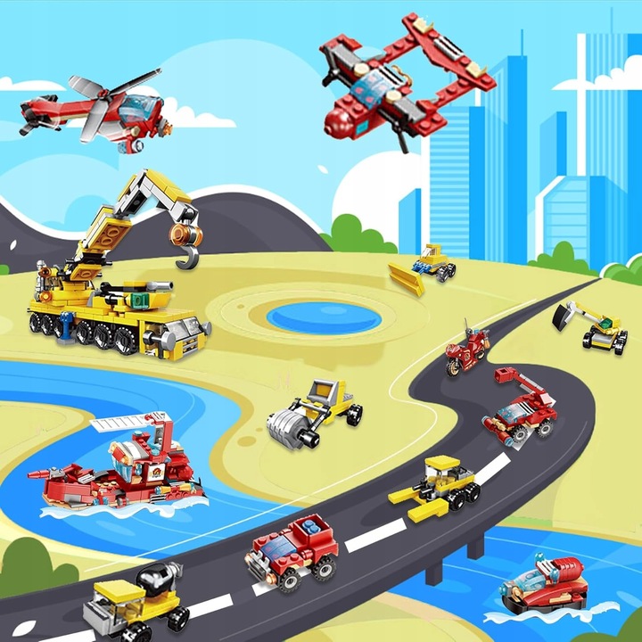 KALENDARZ ADWENTOWY DLA DZIECI KLOCKI STRAŻ POŻARNA POJAZDY PREZENT MIKOŁAJ