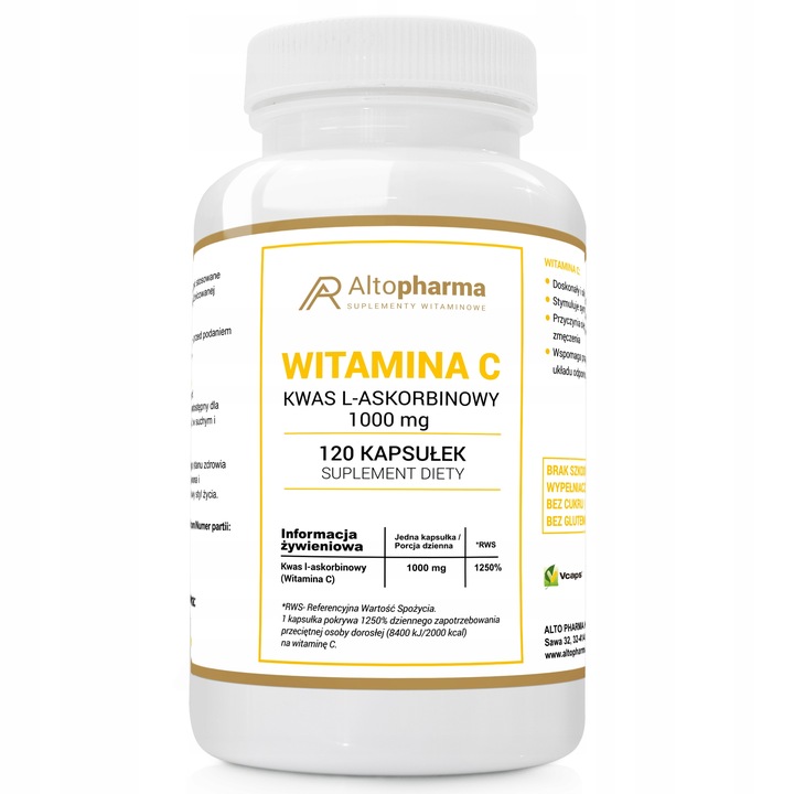 WITAMINA C 1000mg KWAS L-ASKORBINOWY WEGE 120 kaps