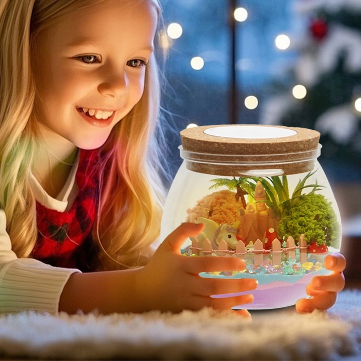 ZESTAW DO TWORZENIA KRYSZTAŁ TERRARIUM DIY DLA DZIECKI Z DIODĄ LED I PILOT