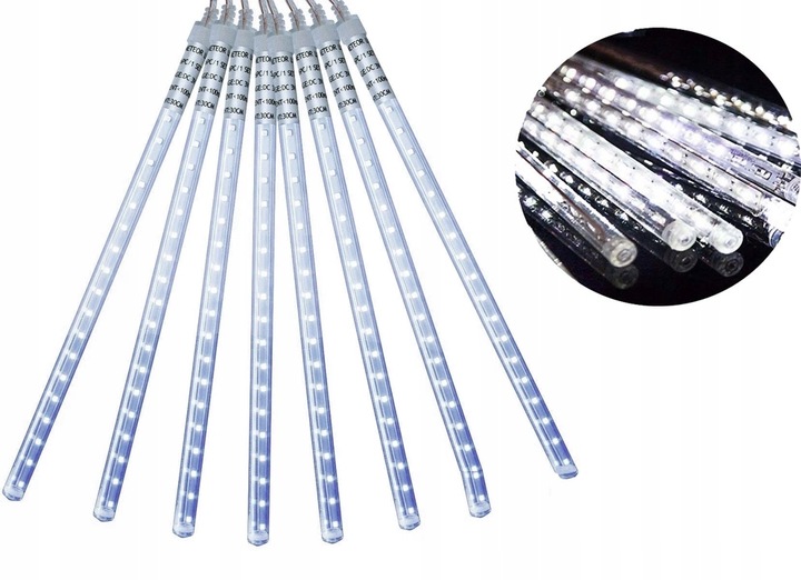 METEORY LED LAMPKI PADAJĄCY ŚNIEG SOPLE OŚWIETLENIE ŚWIĄTECZNE 50 CM IP44