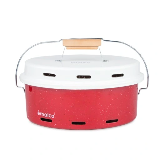 Grill emaliowany czerwony nakrap. Emalco |Barbeque