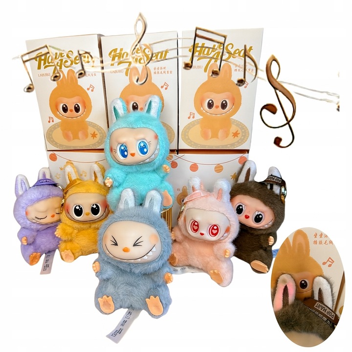 LABUBU GRAJĄCE ŚPIEWAJĄCE HAVE A SEAT THE BRELOK MASKOTKA KOLEKCJONERSKA