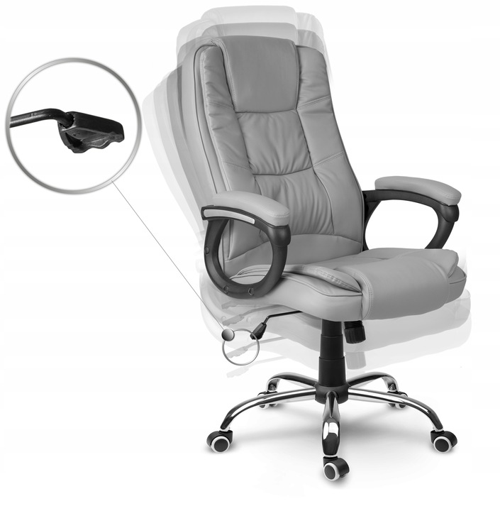 FOTEL BIUROWY KRZESŁO BIUROWE OBROTOWE CHROM