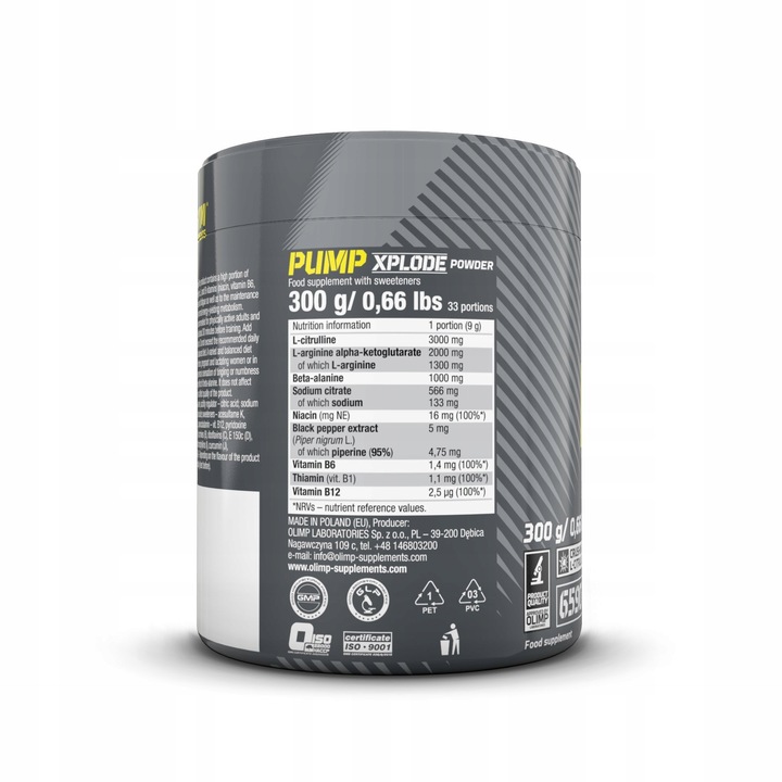 OLIMP PUMP XPLODE POWDER 300G FRUIT PUNCH pompa
