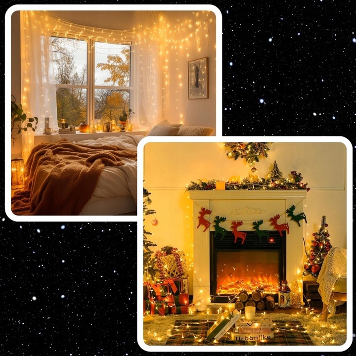 LAMPKI ŚWIATEŁKA CHOINKOWE 500LED ZEWNĘTRZNE WEWNĘTRZNE BIAŁE CIEPŁE 35M