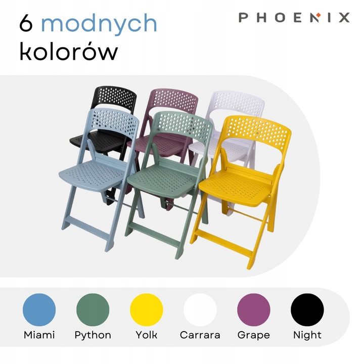 Phoenix Flap składane krzesło nowoczesny design PYTHON zielony