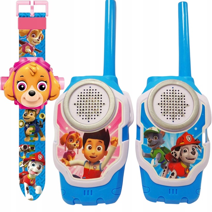 PSI PATROL ZESTAW DO ZABAWY ZEGAREK Z PROJEKTOREM SKYE + 2x WALKIE TALKIE