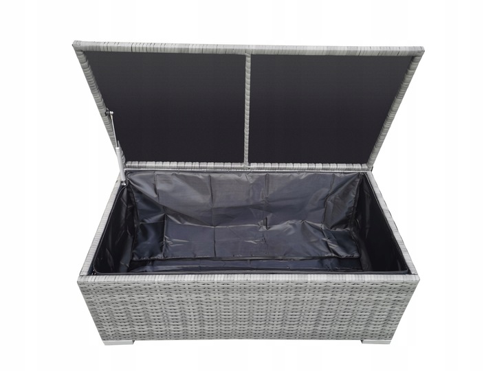 Skrzynia Ogrodowa Szary Technorattan Pojemnik Do Przechowywania 100x55 cm