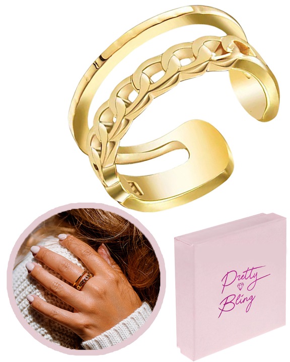 Pierścionek damski REGULOWANY PANCERKA szeroki