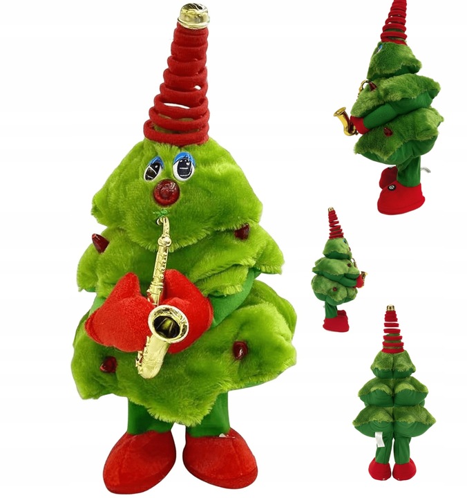 Choinka Z Saksofonem Tańcząca Oraz Grająca 8 Melodii Z Dzwoneczkiem