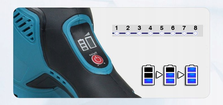 POLERKA SAMOCHODOWA AKUMULATOROWA NA BATERIE + 2x aku 2.0AH 12V MOCNA