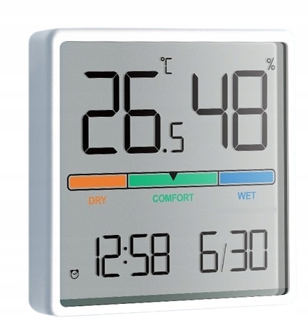 Stacja Pogodowa Pogody Higrometr Bezprzewodowa Termometr Czujnik Zegar Data