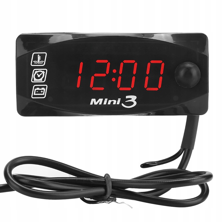 CYFROWY TERMOMETR SAMOCHODOWY ZEGAR DC 12V