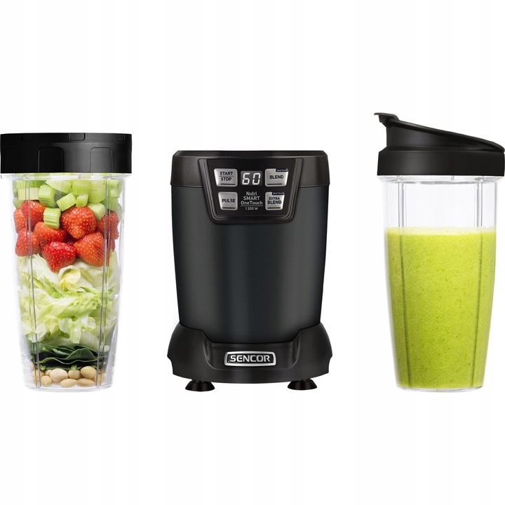 Nutri blender kielichowy 1200W 2 BUTELKI 800ml/1L czarny Sencor SNB6600BK