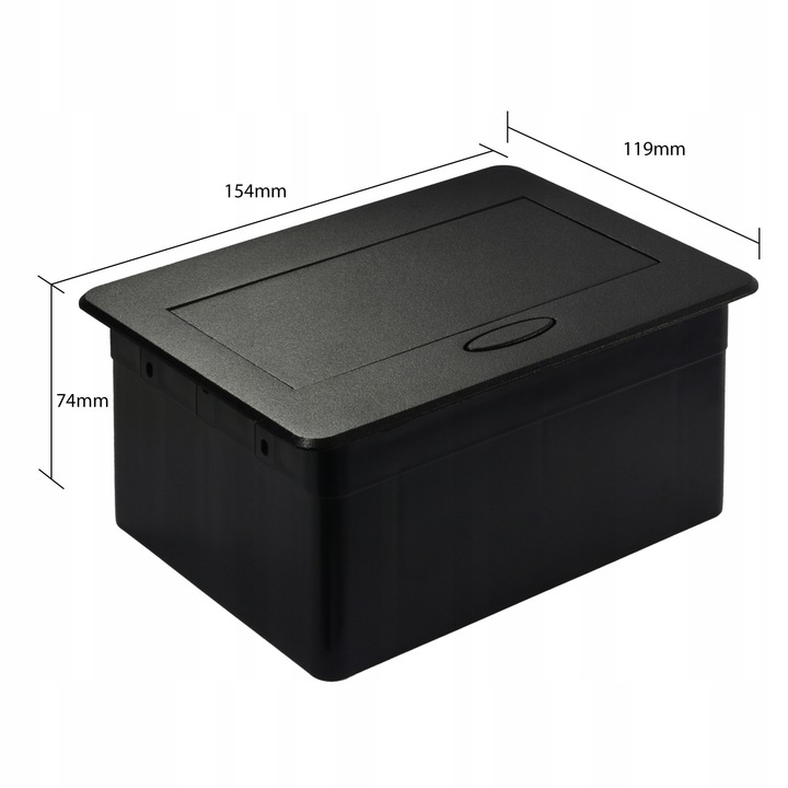 Gniazdo nablatowe chowane wpuszczane gniazdko 2xFR-CZARNE