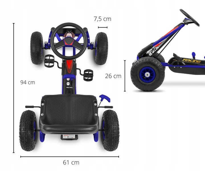 Gokart na pedały Milly Mally Thor Blue