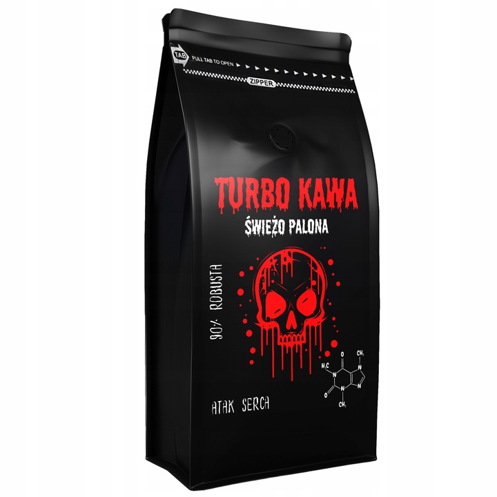 TURBO Kawa ziarnista Do ekspresu 1kg 90% Robusta 10% Arabica ATAK SERCA