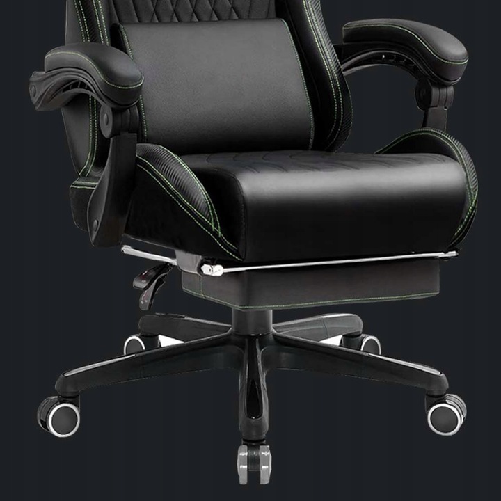 FOTEL KUBEŁKOWY OBROTOWY GAMINGOWY KRZESŁO GRACZA ERGONOMICZNY Z PODNÓŻKIEM