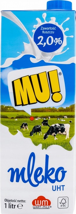 Mleko UHT Wart-Milk MU! 2% 1l x12
