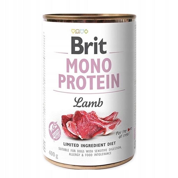 BRIT MONO PROTEIN LAMB MOKRA KARMA JEDNOBIAŁKOWA DLA PSA JAGNIĘCINA 6x400g