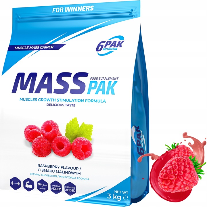 MASS PAK 3KG GAINER COMPLEX BIAŁKO KREATYNA MASA
