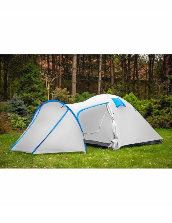 NAMIOT TURYSTYCZNY KEMPINGOWY 4-OSOBOWY Z PRZEDSIONKIEM NIEBIESKI + TORBA