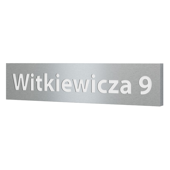 Podświetlany numer domu tabliczka tablica adresowa adres 1R LED 66x15 cm
