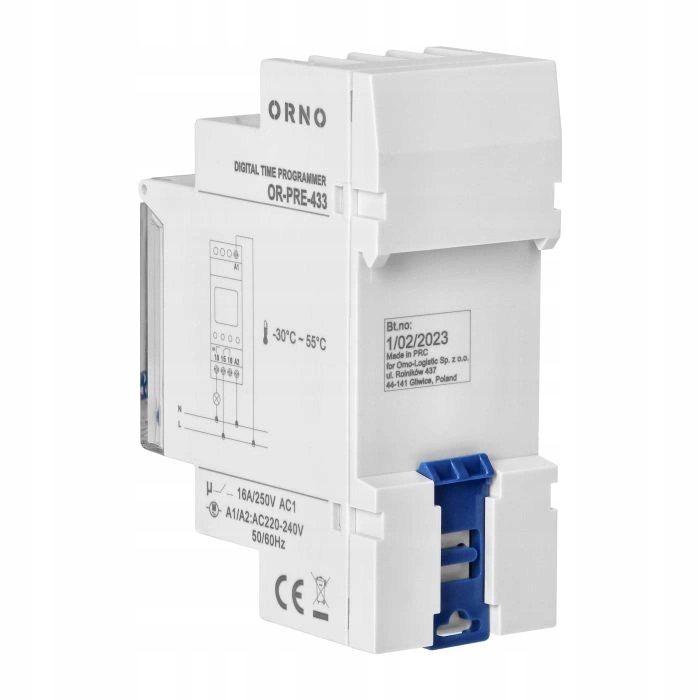 Elektroniczny Programator Czasowy Timer z Wyświetlaczem LCD na Szynę DIN