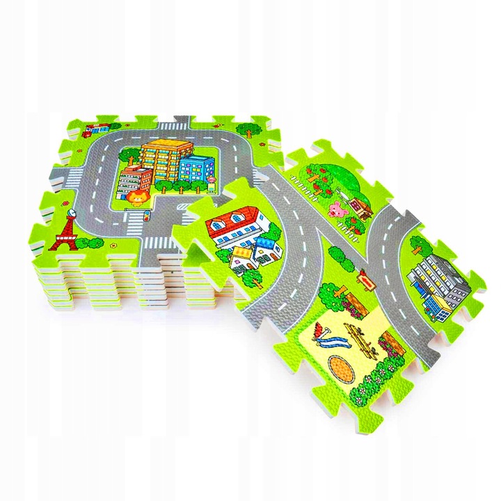 PUZZLE PIANKOWE MATA MIASTO ULICE DROGI 18EL DUŻE