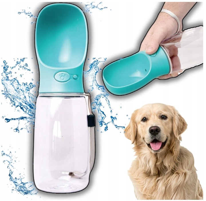 BUTELKA NA WODĘ DLA PSA BIDON POIDŁO MISKA 0,5L PRZENOŚNA SPACER TURYSTYCZN