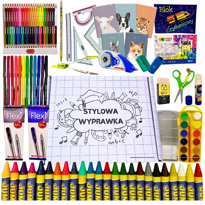 Wyprawka Szkolna Klasa 1-3 Duży zestaw szkolny przyborów do szkoły XXL