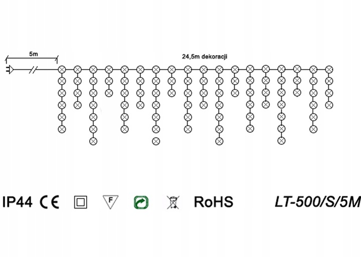 SOPLE ZEWNĘTRZNE 25M FLASH 500LED LAMPKI CHOINKOWE