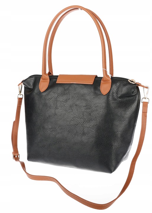 Torebka Damska Shopperka Pojemna A4 Modna Torba Listonoszka PU682 czarna