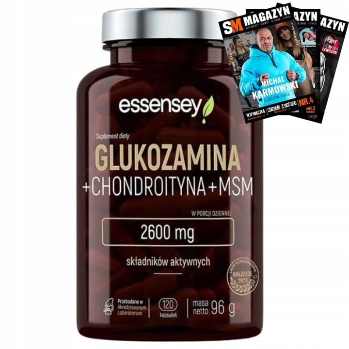 ESSENSEY GLUKOZAMINA + CHONDROITYNA + MSM STAWY KOŚCI CHRZĄSTKA 120k