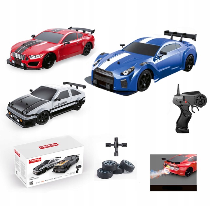 Auto Do Driftu Samochód zdalnie sterowany RC Duże Autko Drift Led Dym 1:16