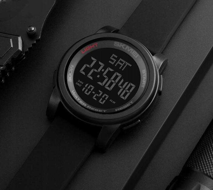 Zegarek męski elektroniczny wiele funkcji duża tarcza