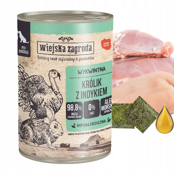 WIEJSKA ZAGRODA PET REPUBLIC Karma mokra dla psa MIX Smaków 12 x 400g