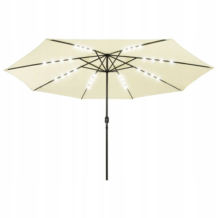 Parasol ogrodowy z LED, 400 cm, piaskowy