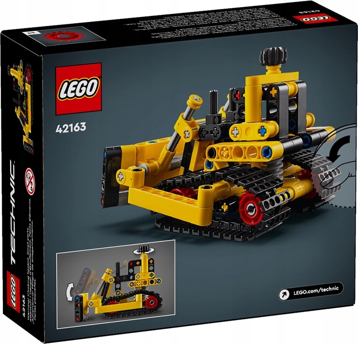 LEGO TECHNICS 42163 BULDOŻER DO ZADAŃ SPECJALNYCH + TORBA PREZENTOWA