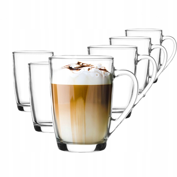 6x szklanki kubki z uchem do kawy latte herbaty Ala 300ml