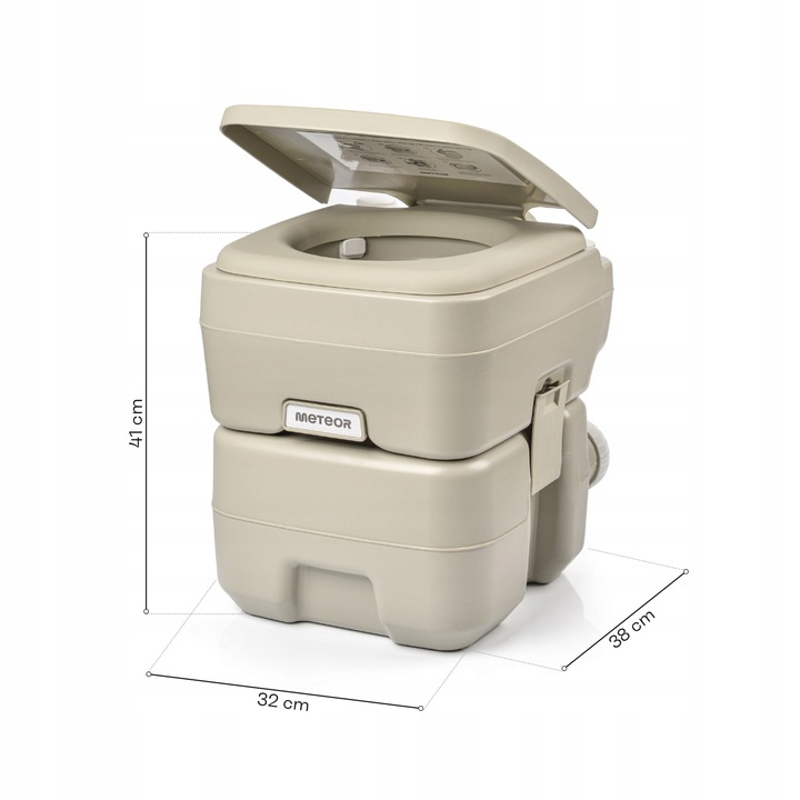 TOALETA PRZENOŚNA TURYSTYCZNA CAMPINGOWA METEOR WC 20l lekka kompaktowa