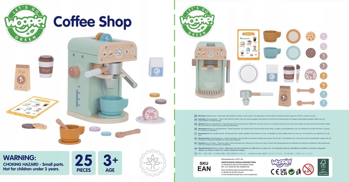 DREWNIANY EKSPRES DO KAWY DLA DZIECI KAWIARNIA AGD GOTOWANIE DO KUCHNI