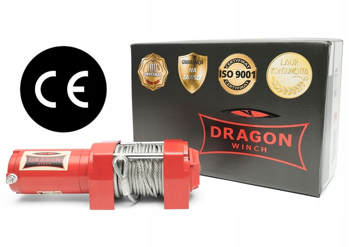 1,6T WYCIĄGARKA DRAGON 12V ELEKTRYCZNA WCIĄGARKA linowa pługa quada +pilot