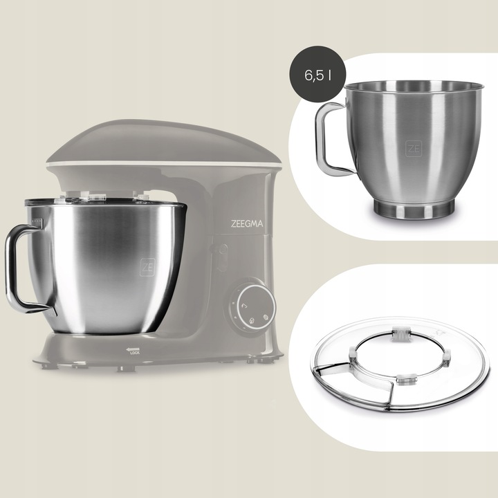 ROBOT KUCHENNY PLANETARNY MIKSER 6,5L 2200W AKCESORIA Duża Misa Czarny