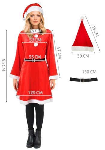 KOSTIUM PANI MIKOŁAJOWA MIKOŁAJKA ŚNIEŻYNKA