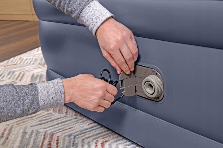 Dmuchany dla 2 osób dwuosobowy wysoki 200x150 wbudowaną pompką elektryczną